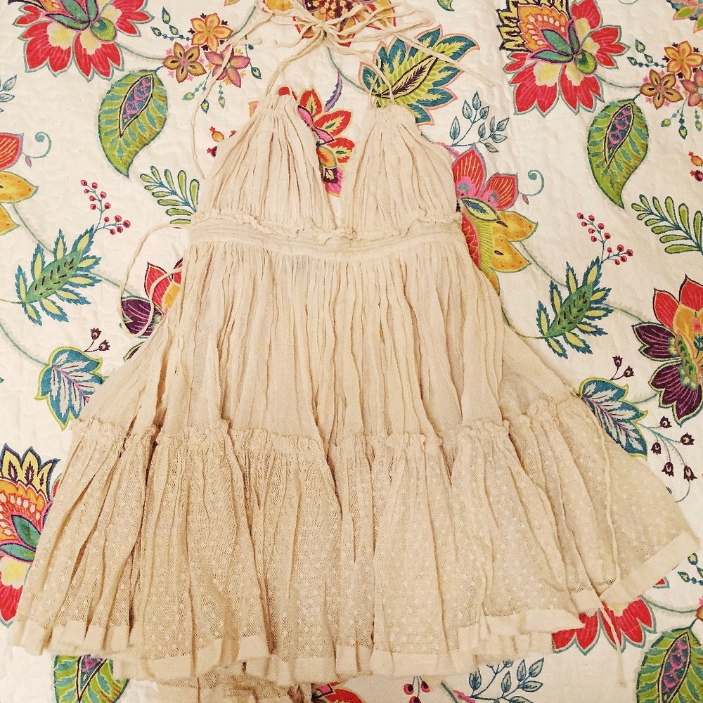 Free People Cream Babydoll Dress
